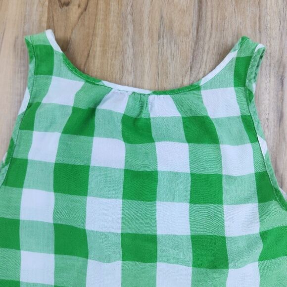 🍑Old Navy Green Checkered Buttoned Sleeveless Top Large - Picture 4 of 11